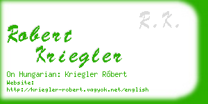 robert kriegler business card